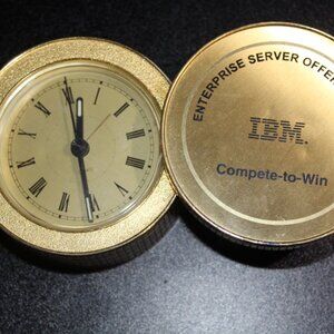 Golden IBM Desk Clock Compete-to-Win Enterprise Server Offering (ESO) Battery